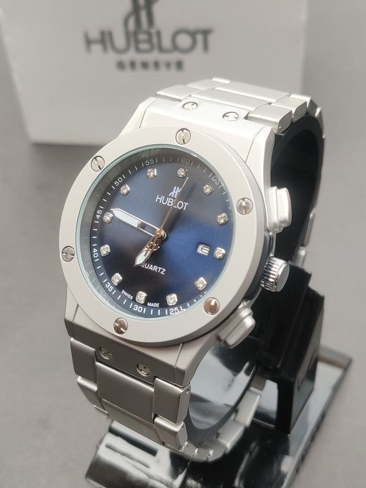 Hublot Classic Quartz – Blue Dial with Diamond Markers