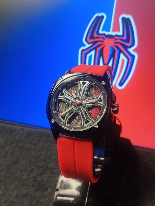 Spider-Man Wheel Watch- Black & Red Dial