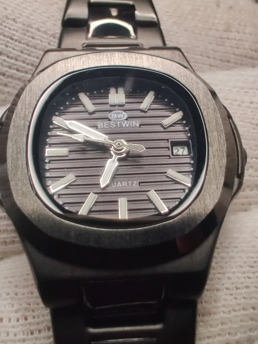 Bestwin Black Dial- Black quartz Ladies Watch