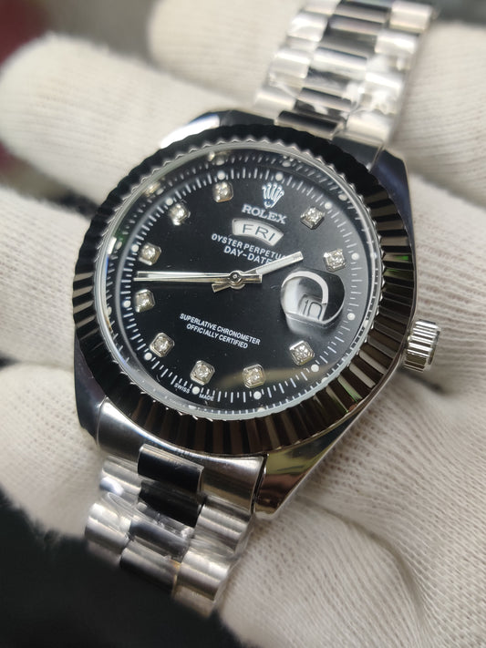 Rolex classic black and silver- Black Dial