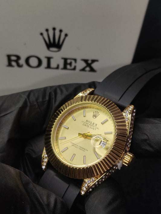 RLX diamonds silicon strap- Golden dial