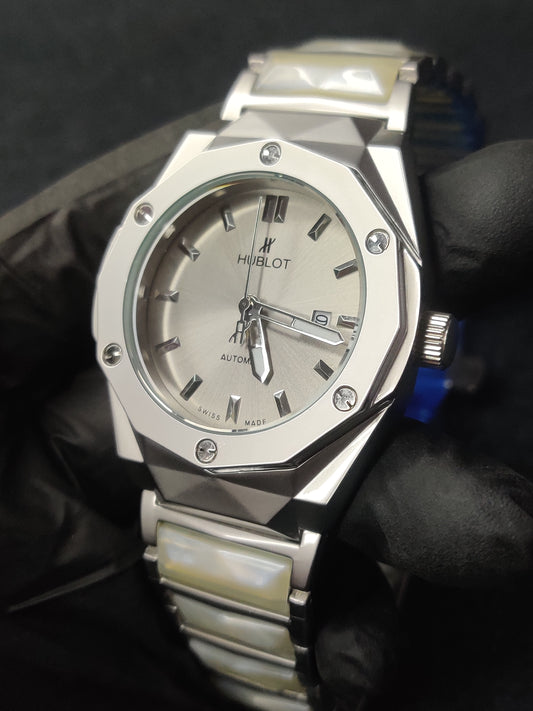 Hublot diamond cut silver- bone edition