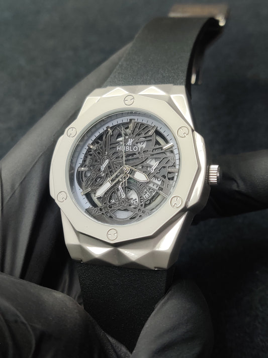 Hublot diamond cut silicon strap- Black editiion