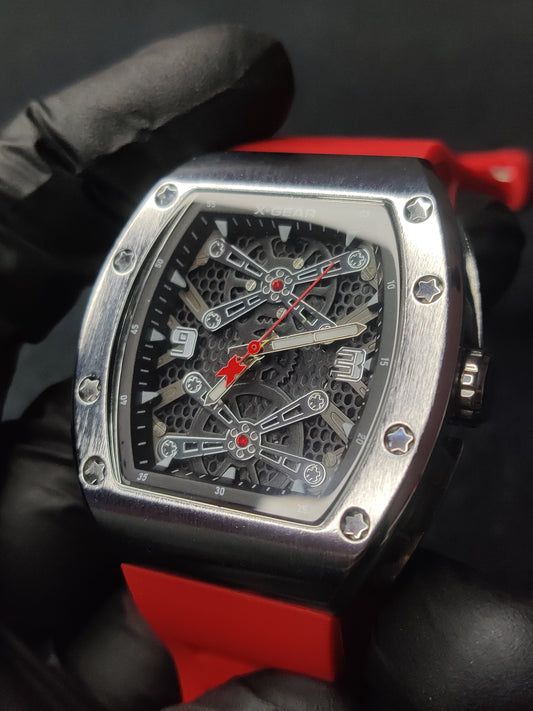 X-Gear red silicon strap- Black dial