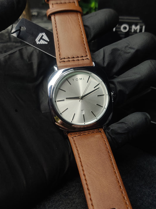 Tomi leather strap- cream dial